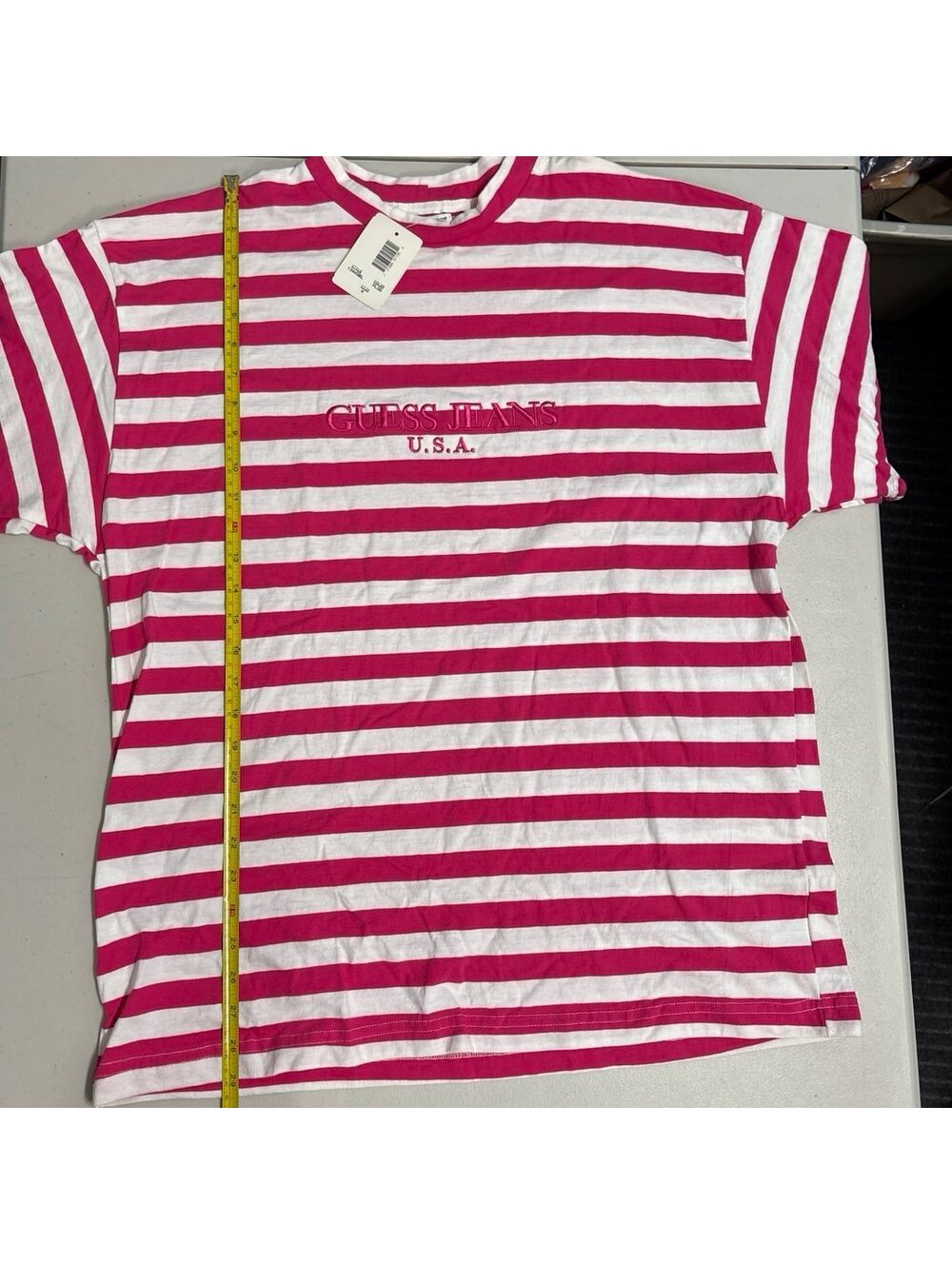 Vintage 90s Guess Jeans Striped T Shirt Georges Marciano Made In USA NWT Medium - Picture 7 of 8